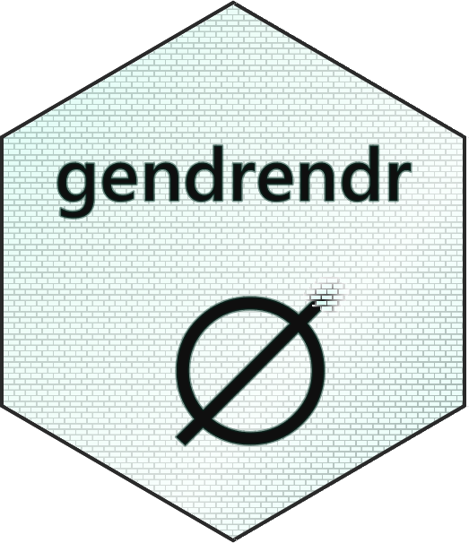 gendrendr hex logo, a neutrois symbol breaking a brick wall