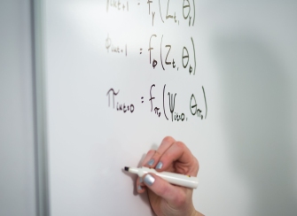 Writing math equations on a whiteboard